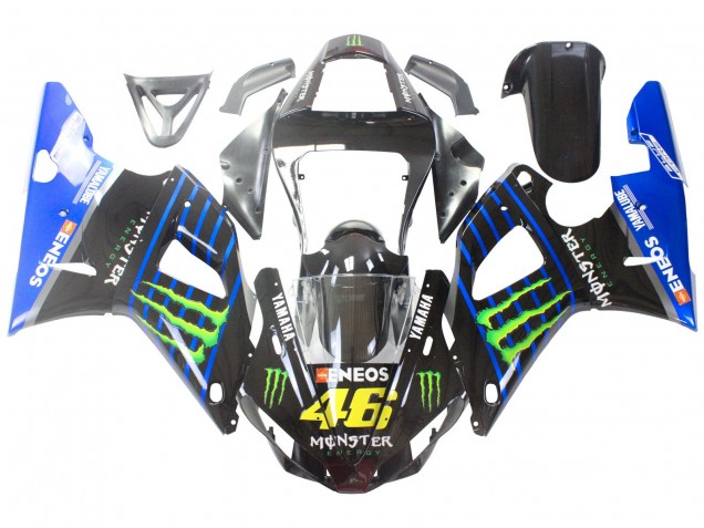 2000-2001 Yamaha YZF 1000 R1 Motorcycle Fairings - Blue Black Green Monster Yamalube ENEOS 46 Australia
