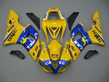 Affordable 2000-2001 Yamaha YZF 1000 R1 Motorcycle Fairings - White Yellow Blue Motul Camel Australia