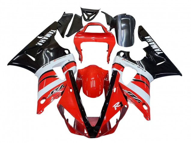 2000-2001 Yamaha YZF 1000 R1 Motorcycle Fairings - Red White Glossy Black Australia