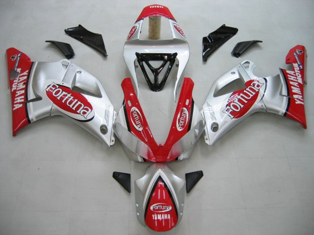 2000-2001 Yamaha YZF 1000 R1 Motorcycle Fairings - Silver Red Fortuna Motul Australia
