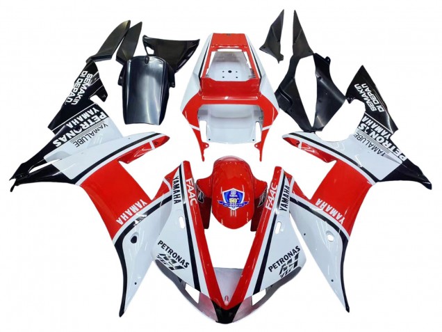 2002-2003 Yamaha YZF 1000 R1 Motorcycle Fairings - White Red Black Petronas Australia