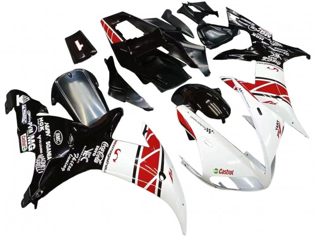 2002-2003 Yamaha YZF 1000 R1 Motorcycle Fairings - White Red Black Castrol Australia