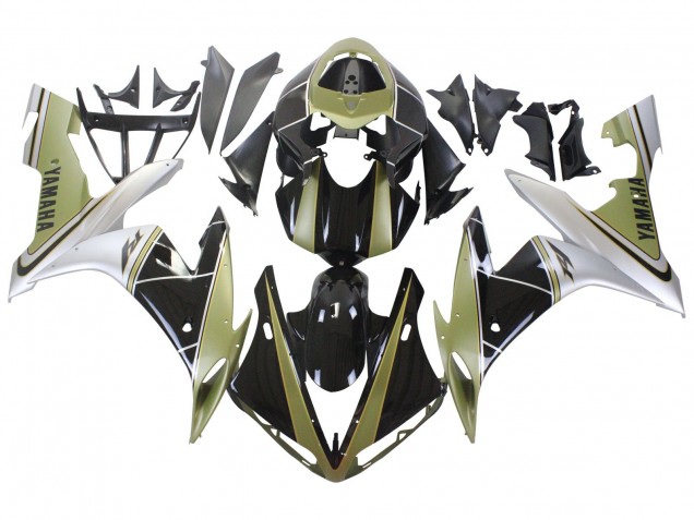 2004-2006 Yamaha YZF 1000 R1 Motorcycle Fairings - Light Gold White Glossy Black Australia