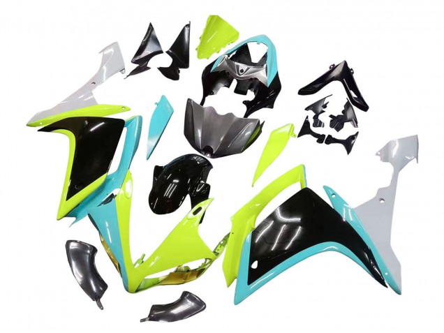 2007-2008 Yamaha YZF 1000 R1 Motorcycle Fairings - Light Blue Lime Green Black Australia