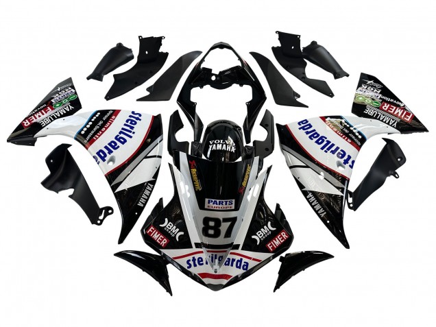 2009-2011 Yamaha YZF 1000 R1 Motorcycle Fairings - Glossy Black White Red Volvo Fimer Yamalube 87 Australia