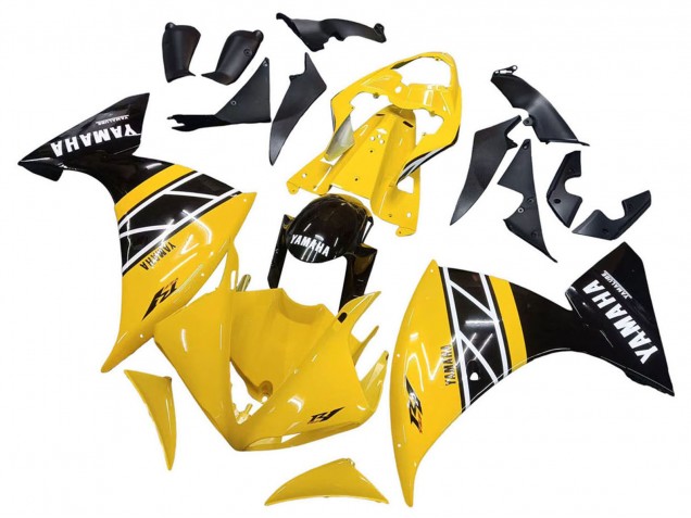 2009-2011 Yamaha YZF 1000 R1 Motorcycle Fairing Kits - Yellow White Black Stripe Australia