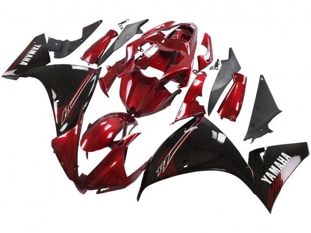 2012-2014 Yamaha YZF 1000 R1 Motorcycle Fairings - Red Glossy Black Australia