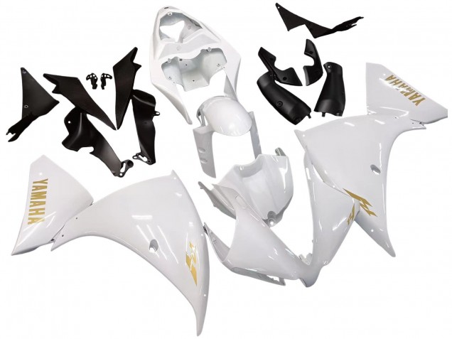 2012-2014 Yamaha YZF 1000 R1 Motorcycle Fairings - White Gold Decals Australia