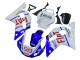 1998-2002 Yamaha YZF 600 R6 Motorcycle Fairings - White Blue Red Fiat 99 Australia
