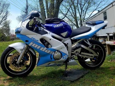 Affordable 1998-2002 Yamaha YZF 600 R6 Motorcycle Fairings - White Blue Jordan Australia
