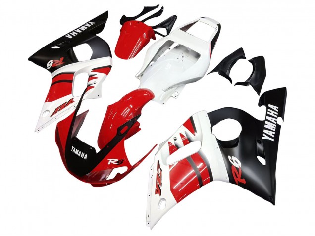 1998-2002 Yamaha YZF 600 R6 Motorcycle Fairings - White Red Glossy Black Australia