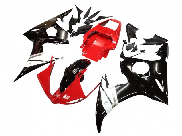 2003-2004 Yamaha YZF R6 Motorcycle Fairings - Red White Glossy Black Australia