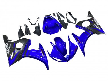 Affordable 2003-2004 Yamaha YZF R6 Motorcycle Fairings - Blue Glossy Black Australia