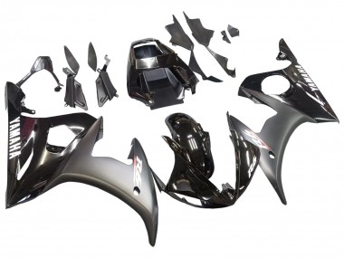 Affordable 2003-2004 Yamaha YZF R6 Motorcycle Fairings - Glossy Black Matte Black White Decals Australia