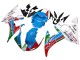 2003-2004 Yamaha YZF R6 Motorcycle Fairings - White Blue Green Red Kastinee Dunlop Motul Australia