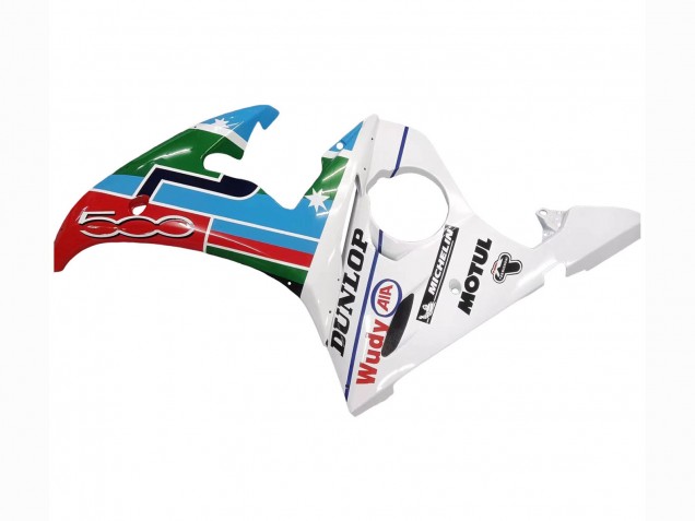 2003-2004 Yamaha YZF R6 Motorcycle Fairings - White Blue Green Red Kastinee Dunlop Motul Australia
