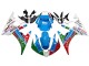 2003-2004 Yamaha YZF R6 Motorcycle Fairings - White Blue Green Red Kastinee Dunlop Motul Australia