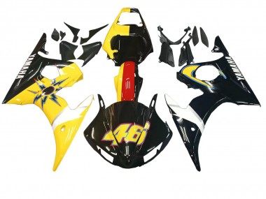 Affordable 2003-2004 Yamaha YZF R6 Motorcycle Fairings - Yellow Red Glossy Black 46 Australia
