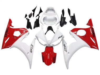 Affordable 2003-2004 Yamaha YZF R6 Motorcycle Fairings - White Red Australia