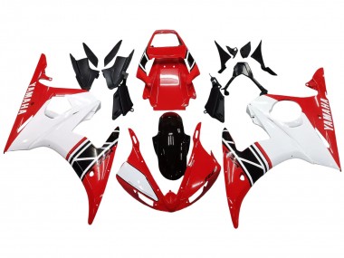 Affordable 2003-2004 Yamaha YZF R6 Motorcycle Fairing - White Red Glossy Black Australia