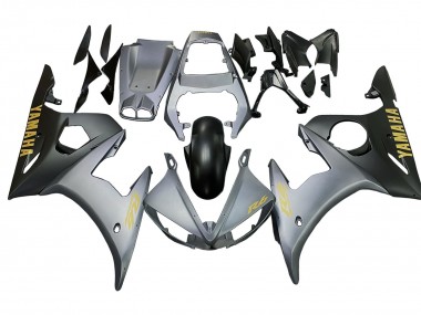 Affordable 2003-2004 Yamaha YZF R6 Motorcycle Fairings - Matte Grey Matte Black Gold Decals Australia