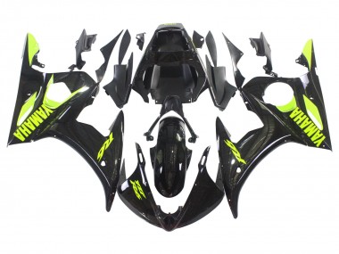 Affordable 2003-2004 Yamaha YZF R6 Motorcycle Fairings - Glossy Black Neon Yellow Australia