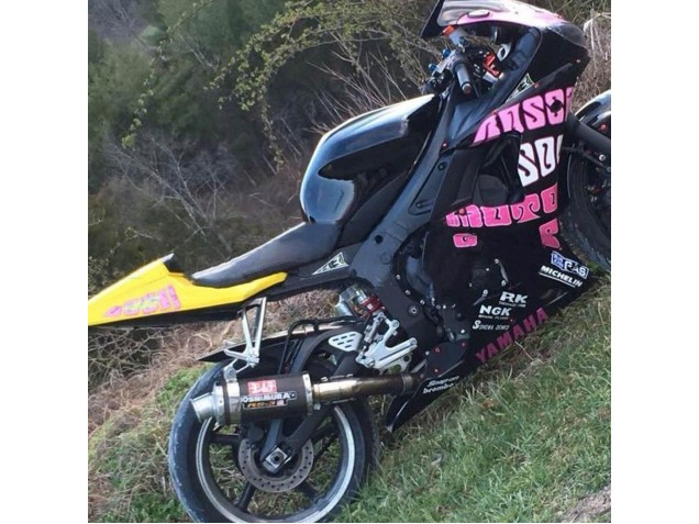 2003-2004 Yamaha YZF R6 Motorcycle Fairings - Yellow Pink Glossy Black Rossi Repsol 46 Australia