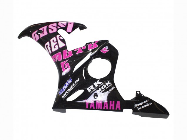 2003-2004 Yamaha YZF R6 Motorcycle Fairings - Yellow Pink Glossy Black Rossi Repsol 46 Australia