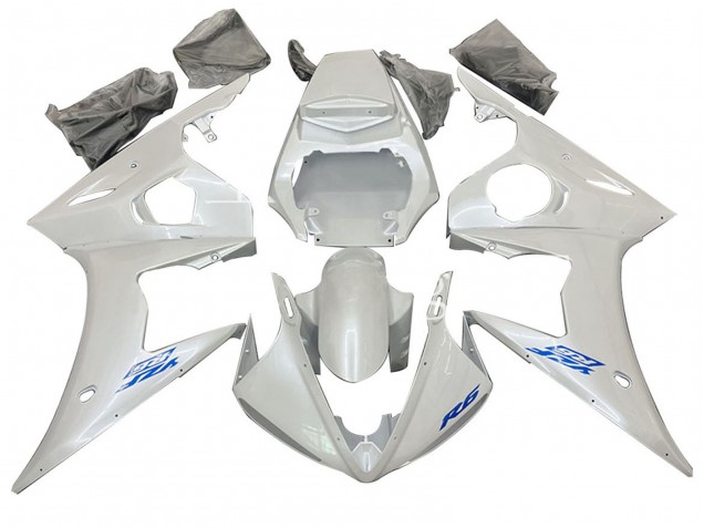 2003-2004 Yamaha YZF R6 Motorcycle Fairings - White Australia