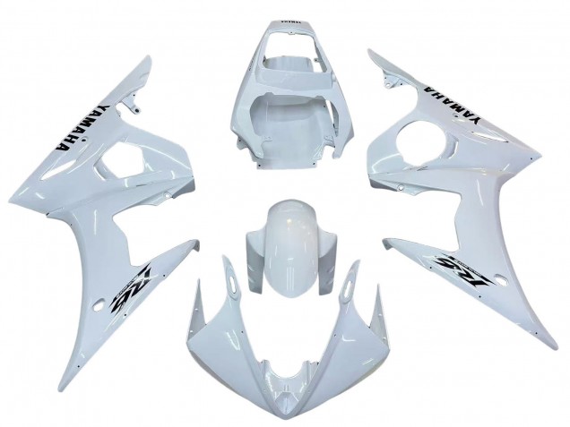 2003-2004 Yamaha YZF R6 Motorcycle Fairings - White Black Decals Australia