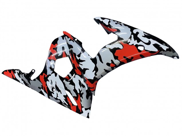 2003-2004 Yamaha YZF R6 Motorcycle Fairings - Black Red Grey Camouflage Australia