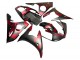 2005 Yamaha YZF 600 R6 Motorcycle Fairings - Matte Black Red Geometric Australia
