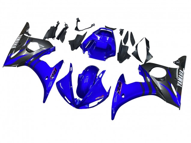2005 Yamaha YZF 600 R6 Motorcycle Fairings - Glossy Blue Black Australia