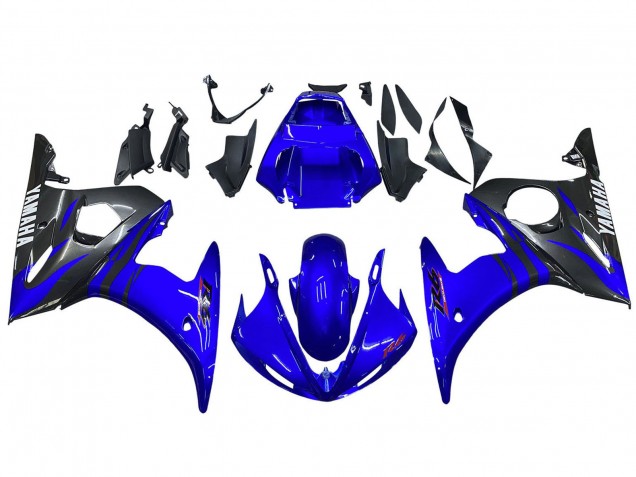 2005 Yamaha YZF 600 R6 Motorcycle Fairings - Glossy Blue Black Australia