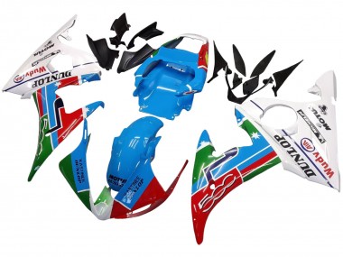 Affordable 2005 Yamaha YZF 600 R6 Motorcycle Fairings - Light Blue White Green Red Kastinee Dunlop Motul Australia