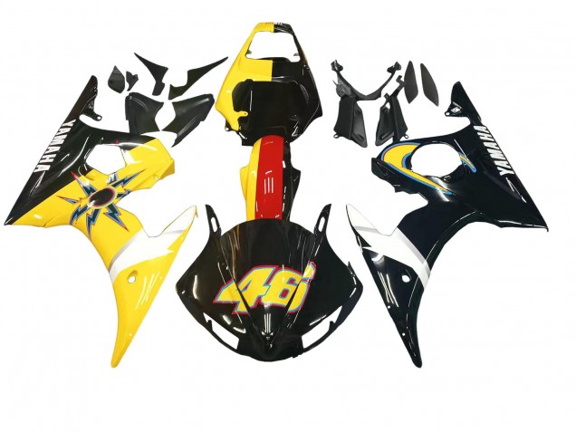 2005 Yamaha YZF 600 R6 Motorcycle Fairings - Black Yellow Red 46 Australia