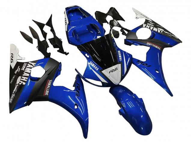 2005 Yamaha YZF 600 R6 Motorcycle Fairings - Blue White Black Yamalube Australia