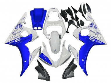 Affordable 2005 Yamaha YZF 600 R6 Motorcycle Fairings - White Blue Yamalube Australia