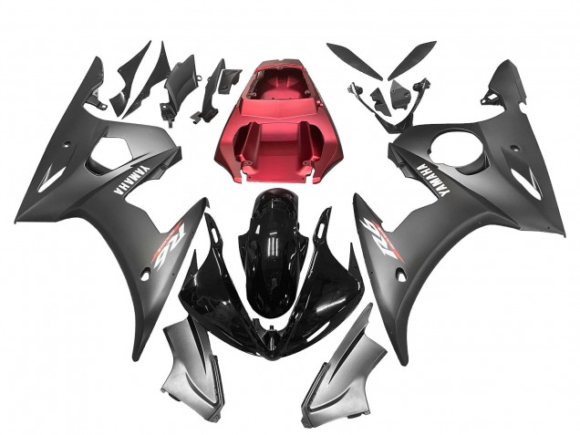 2005 Yamaha YZF 600 R6 Motorcycle Fairings - Matte Black Glossy Black Grey Red Australia