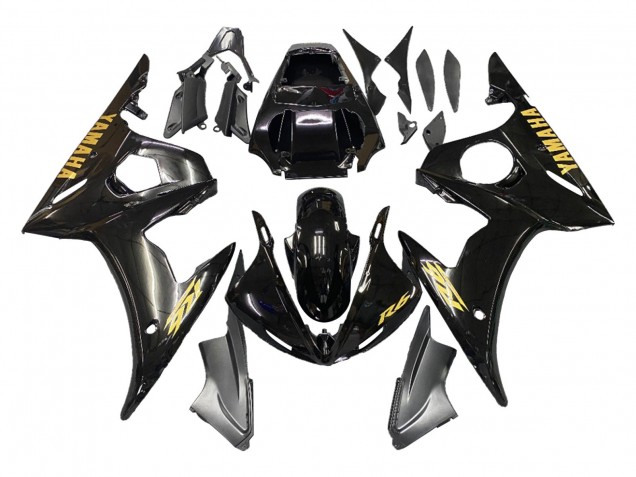 2005 Yamaha YZF 600 R6 Motorcycle Fairings - Black Gold Australia