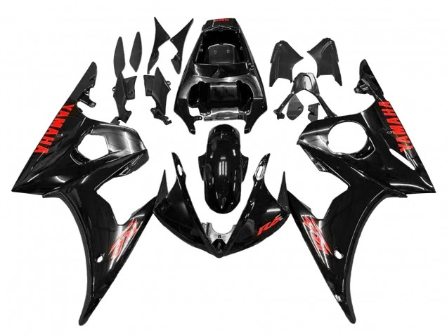 2005 Yamaha YZF 600 R6 Motorcycle Fairings - Black Red Australia