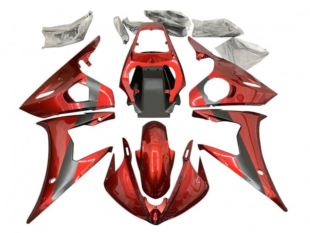 2005 Yamaha YZF 600 R6 Motorcycle Fairings - Red Matte Black Australia