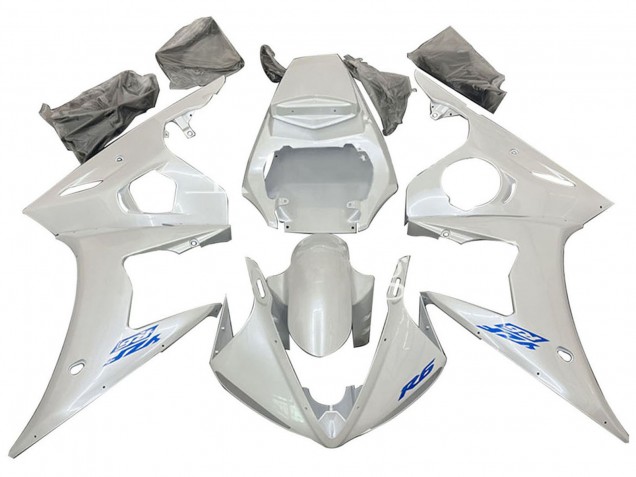 2005 Yamaha YZF 600 R6 Motorcycle Fairings - White Blue Australia