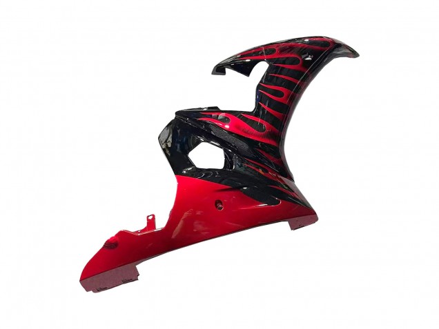 2005 Yamaha YZF 600 R6 Motorcycle Fairings - Black with Red Flame Australia