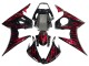 2005 Yamaha YZF 600 R6 Motorcycle Fairings - Black with Red Flame Australia