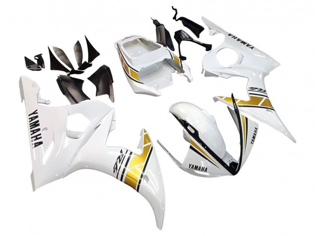 2005 Yamaha YZF 600 R6 Motorcycle Fairings - White Gold Black Australia