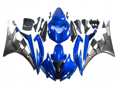 Affordable 2006-2007 Yamaha YZF 600 R6 Motorcycle Fairings - Blue White Glossy Black Australia