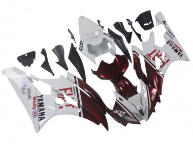 Affordable 2006-2007 Yamaha YZF 600 R6 Motorcycle Fairings - White Maroon Red Fiat Acer Yamalube Australia