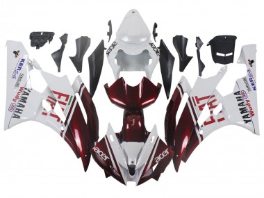Affordable 2006-2007 Yamaha YZF 600 R6 Motorcycle Fairings - White Maroon Red Fiat Acer Yamalube Australia