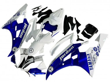 Affordable 2006-2007 Yamaha YZF 600 R6 Motorcycle Fairings - White Blue Jordan Australia